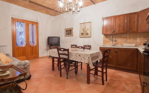 Podere la Quercia: Room, Property, Furniture, Building, Interior Design, Floor, Ceiling, Table, Real Estate, House