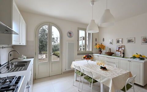 Villa Gaville: Cabinetry, Countertop, Furniture, Property, Table, Kitchen, Kitchen Sink, Sink, Interior Design, Wood