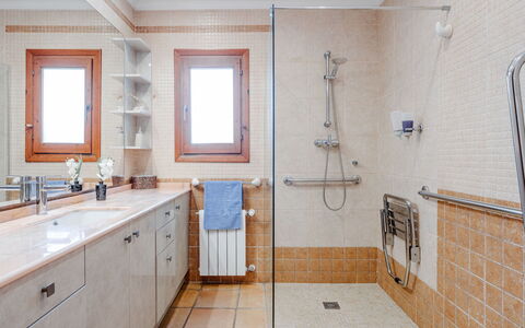 Karima: Flooring, Plumbing Fixture, Floor, Interior Design, Plumbing, Bathroom, Tile, Bathroom Cabinet, Home, Ceiling